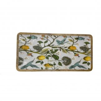 By Room Mangoholz Tablett Teller Lemon Bird 38 cm