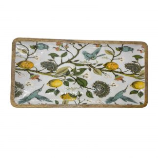By Room Mangoholz Tablett Teller Lemon Bird 45 cm