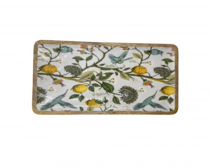 By Room Mangoholz Tablett Teller Lemon Bird 45 cm