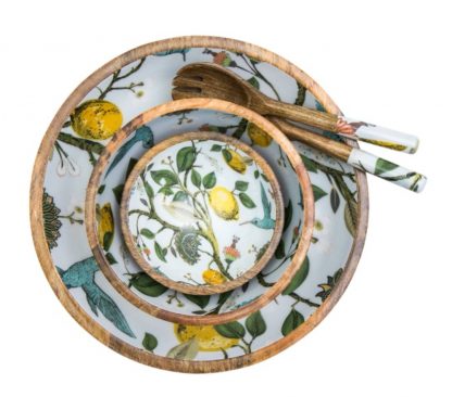 By Room Mangoholz Tablett Teller Lemon Bird 38 cm – Bild 2