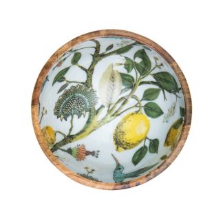 By room Schale Mangoholz Lemon bird gelb bunt 25cm