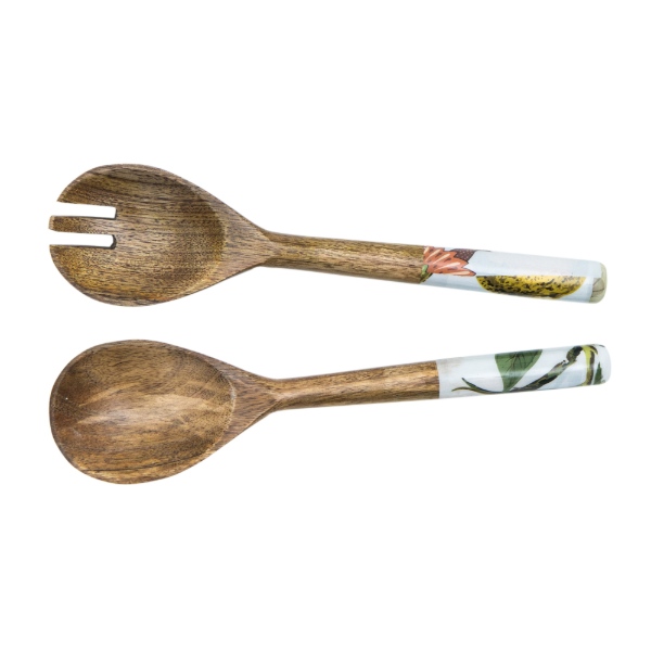 By room Salatbesteck Mangoholz Lemon bird gelb bunt