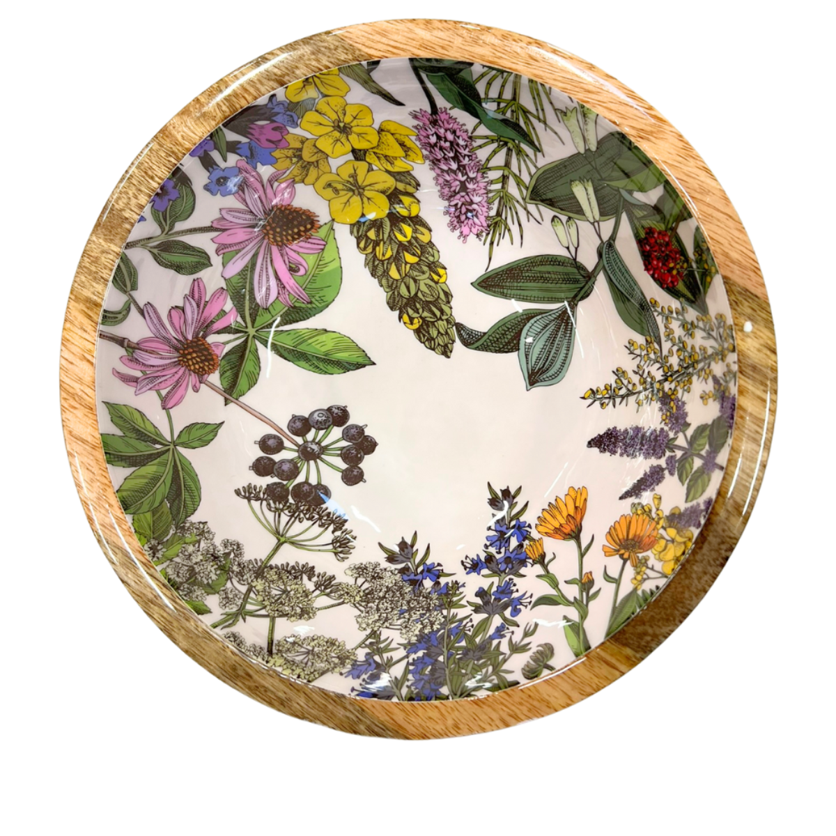 By room Schale Mangoholz Herbs print 25cm