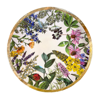 By room Schale Mangoholz Herbs print 38cm