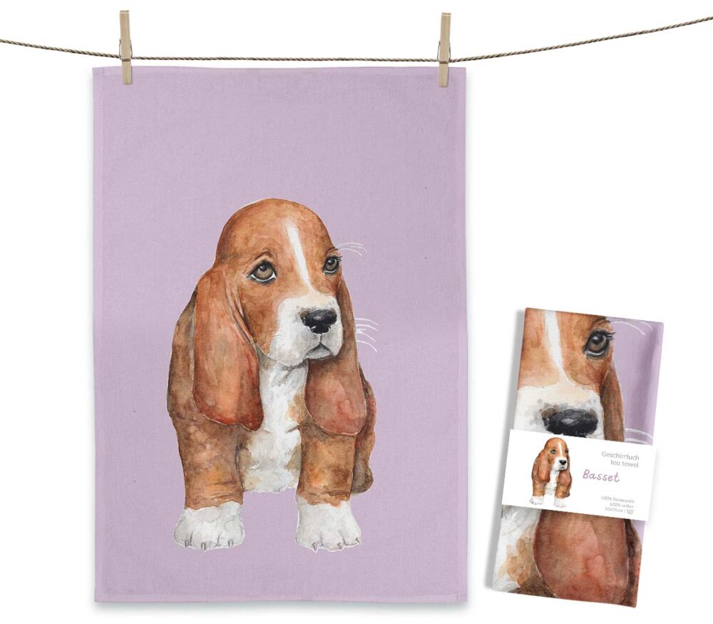 Maluu Design Geschirrtuch Basset Hund