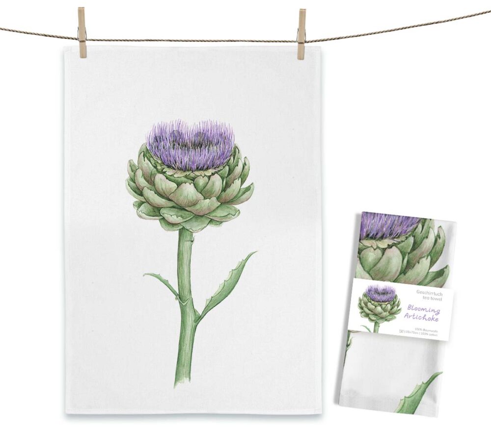 Maluu Design Geschirrtuch Blooming Artichoke Artischocke