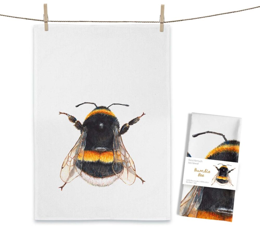 Maluu Design Geschirrtuch Bumble Bee Hummel