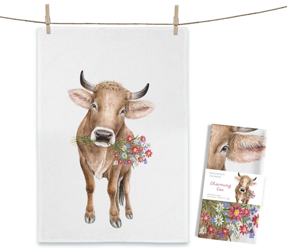 Maluu Design Geschirrtuch Charming Cow Kuh