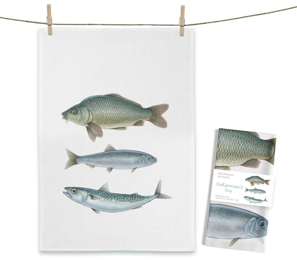 Maluu Design Geschirrtuch Fishermans Trio Fische