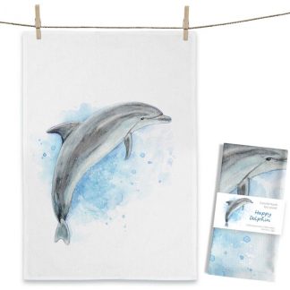Maluu Design Geschirrtuch Happy Dolphin Delfin