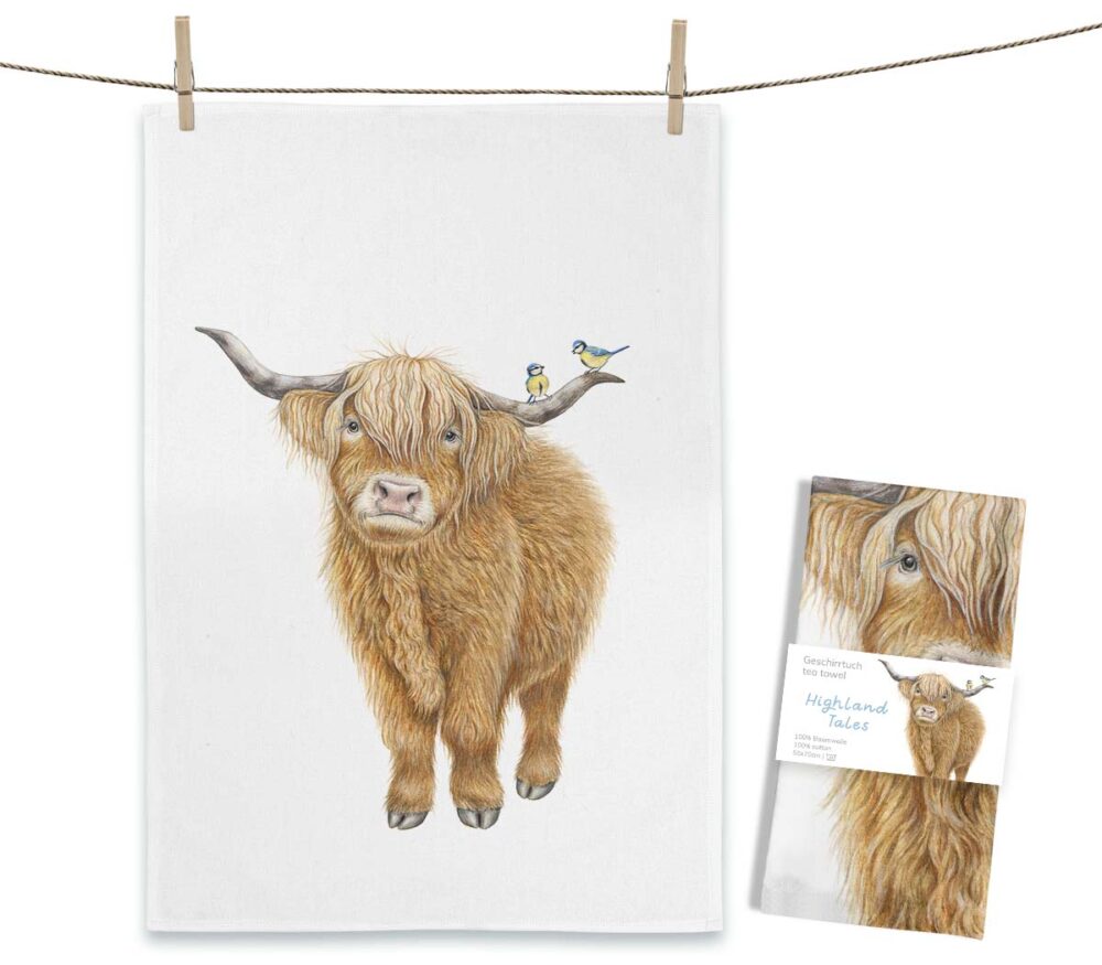 Maluu Design Geschirrtuch Highland tales Hochlandrind