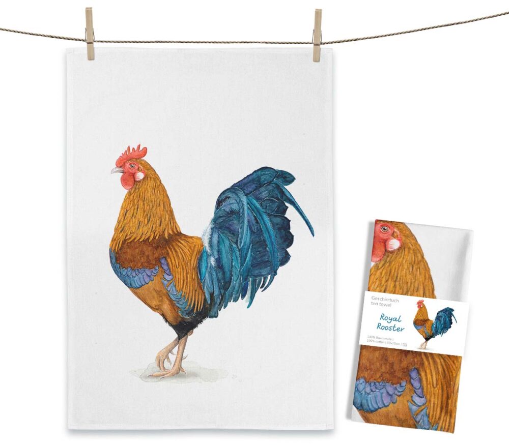Maluu Design Geschirrtuch Royal Rooster Hahn
