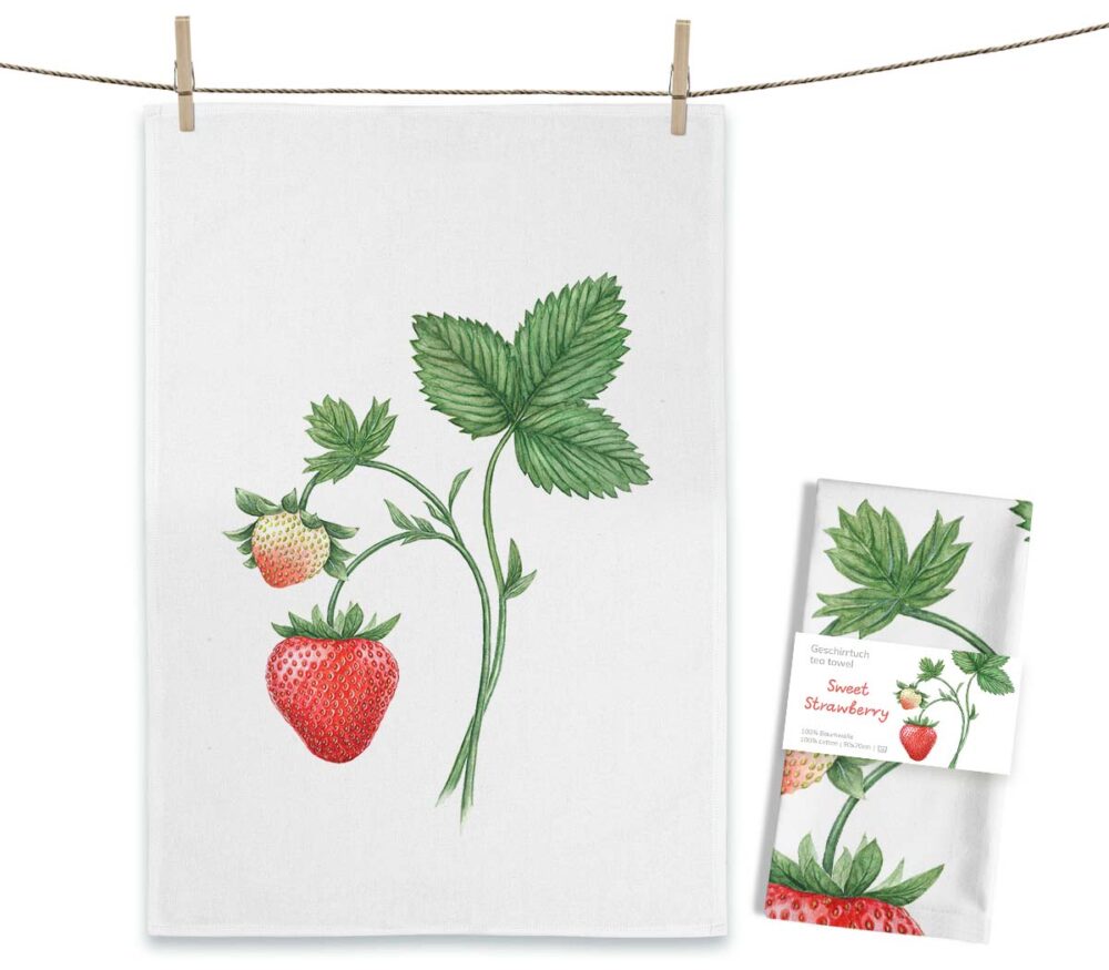 Maluu Design Geschirrtuch Sweet Strawberry Erdbeere