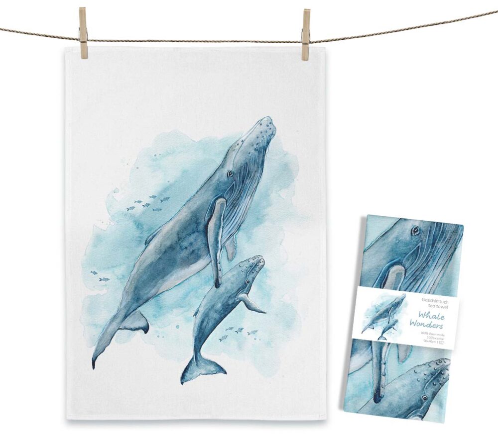 Maluu Design Geschirrtuch Whale Wonders