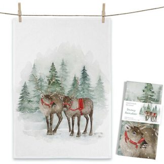 Maluu Design Geschirrtuch Snowy Reindeer Rentier
