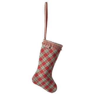 Maileg Stoffornament Strumpf Kariert Rot