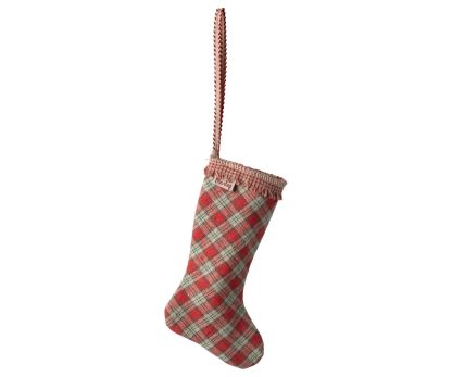 Maileg Stoffornament Strumpf Kariert Rot