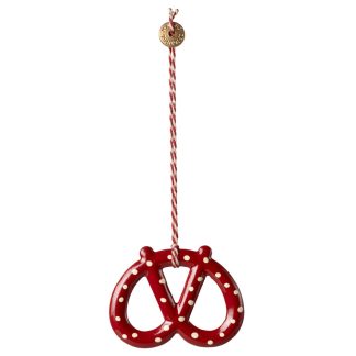 Maileg Metallornament Brezel Gepunktet