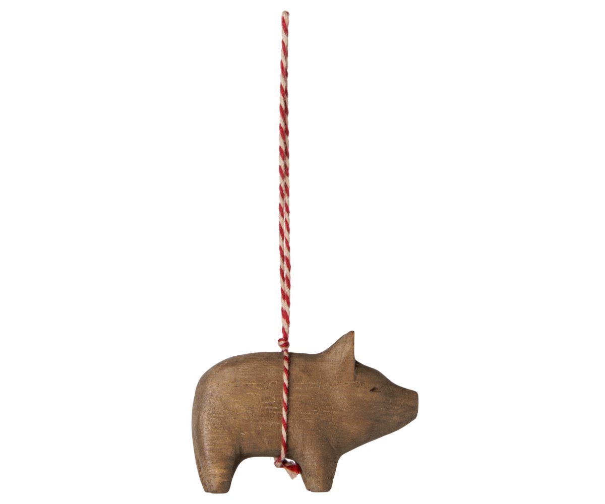 Maileg Holzornament Schwein Natur