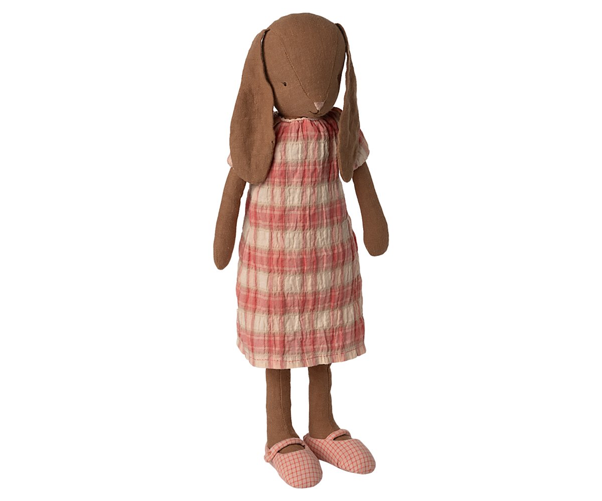 Maileg Kleid mit Unterwäsche und Schuhen Hase Größe 3 Rosa kariert – Bild 3