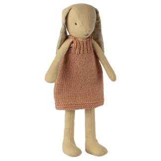 Maileg Hase Größe 2 Cremegelb mit gestricktem Kleid