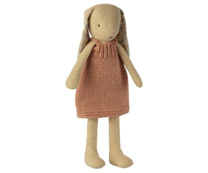 Maileg Hase Größe 2 Cremegelb mit gestricktem Kleid