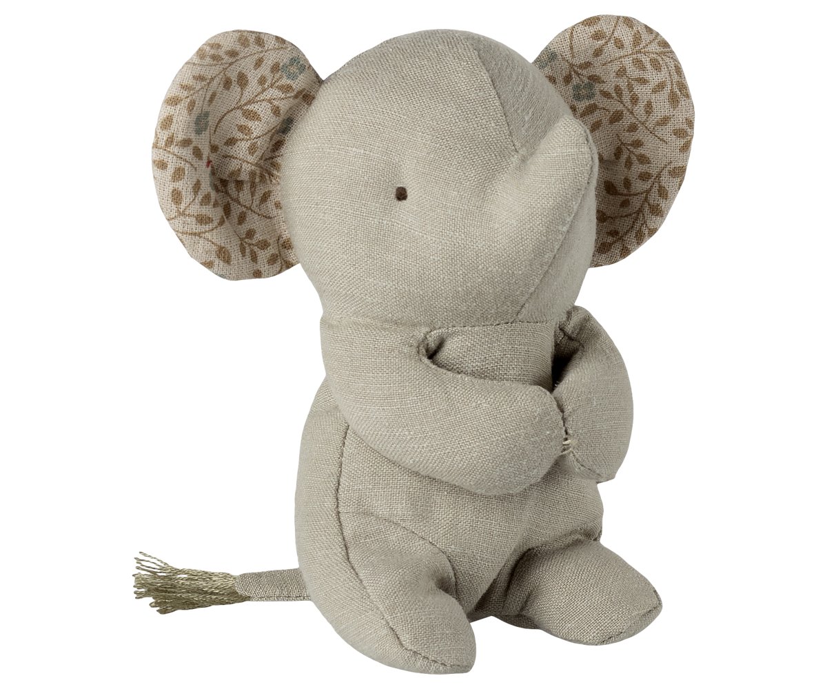 Maileg Lullaby Friends Elefant Mini mit Schmusetuch Eisengrau – Bild 4