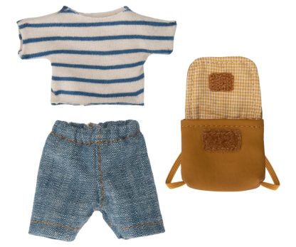 Maileg Kleidung Großer Bruder Maus mit Shorts, T-Shirt und Rucksack