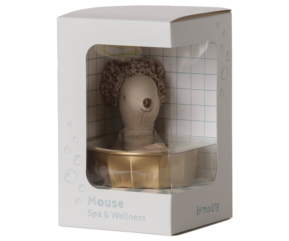 Maileg Wellness-Maus Große Schwester mit goldener Badewanne – Bild 3