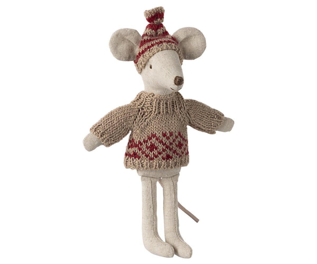Maileg Strickpullover mit Mütze Mama und Papa Maus Braun – Bild 3