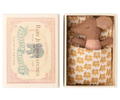 Maileg Sleepy Wakey Babymaus in Streichholzschachtel Rosa