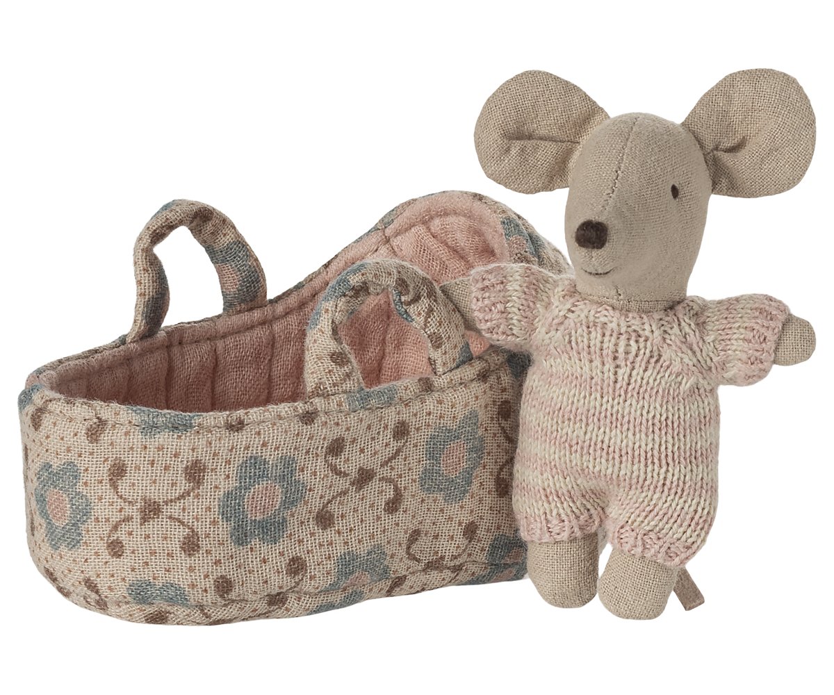 Maileg Babymaus in Tragetasche Rosa