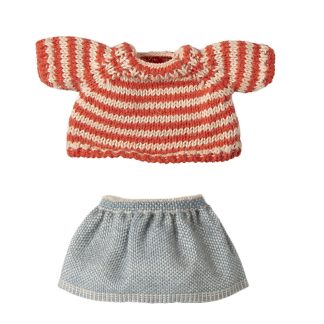 Maileg Strickpullover und Rock Große Schwester Maus
