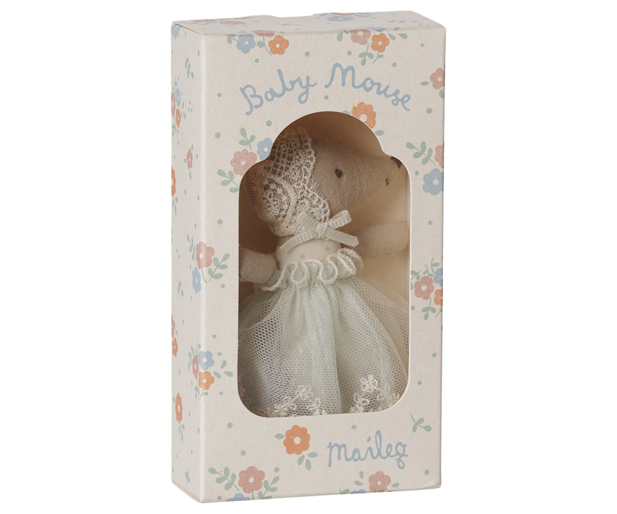 Maileg Babymaus im Kleid Mint – Bild 4