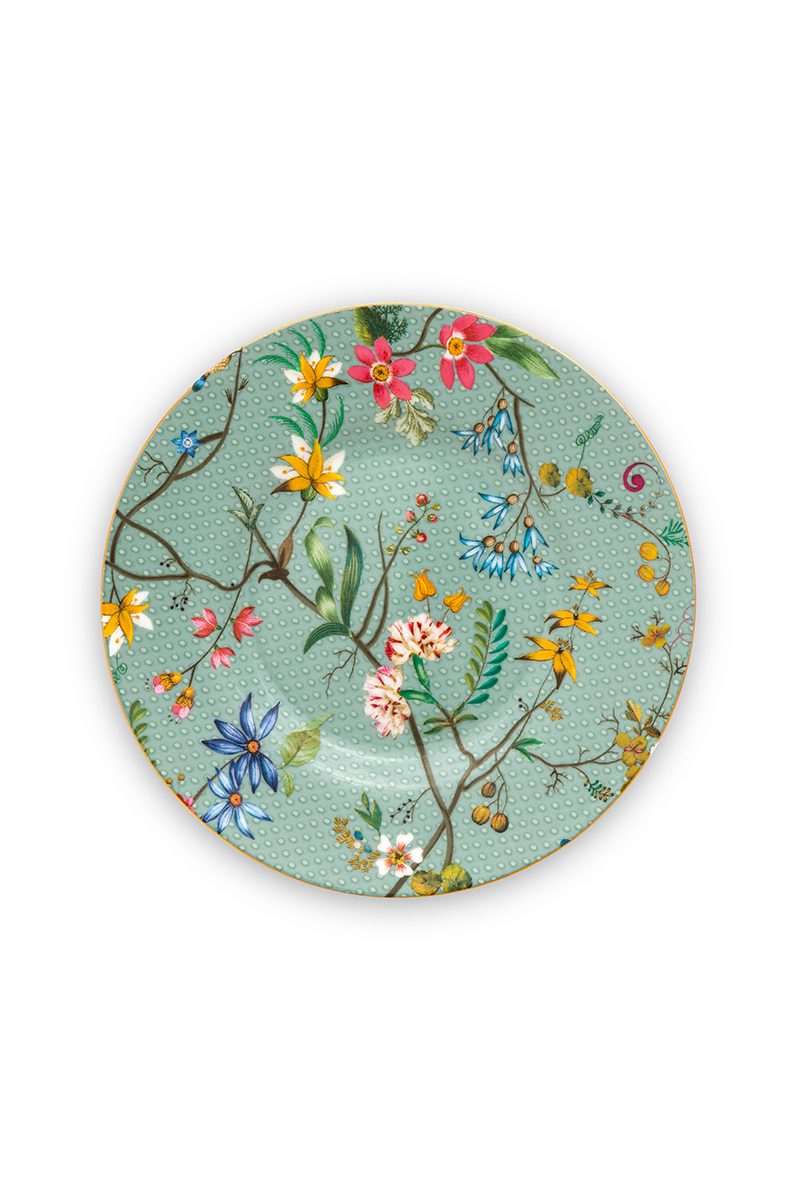 Pip Studio Jolie Flowers türkis Plate Teller 12 cm
