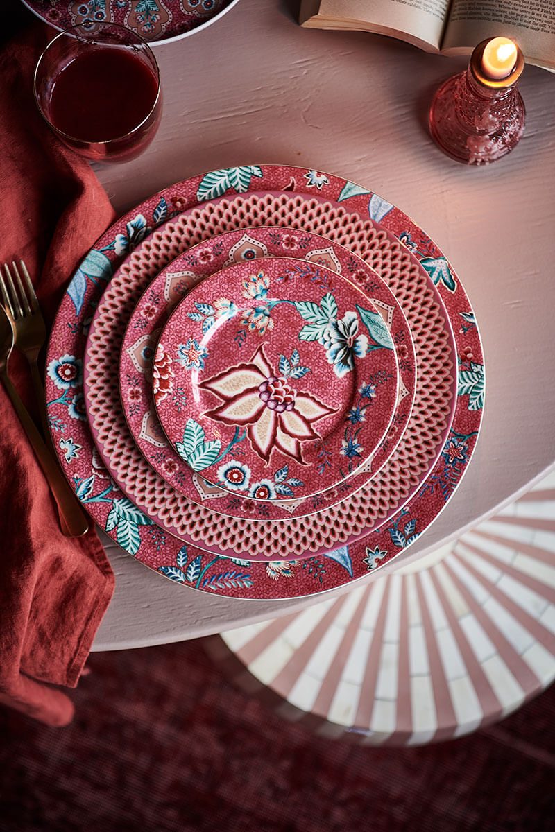 Pip Studio Flower Festival dark pink Plate Teller 17cm – Bild 2
