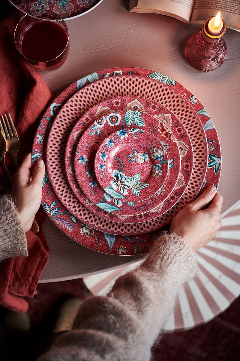 Pip Studio Flower Festival dark pink Plate Teller 17cm – Bild 7
