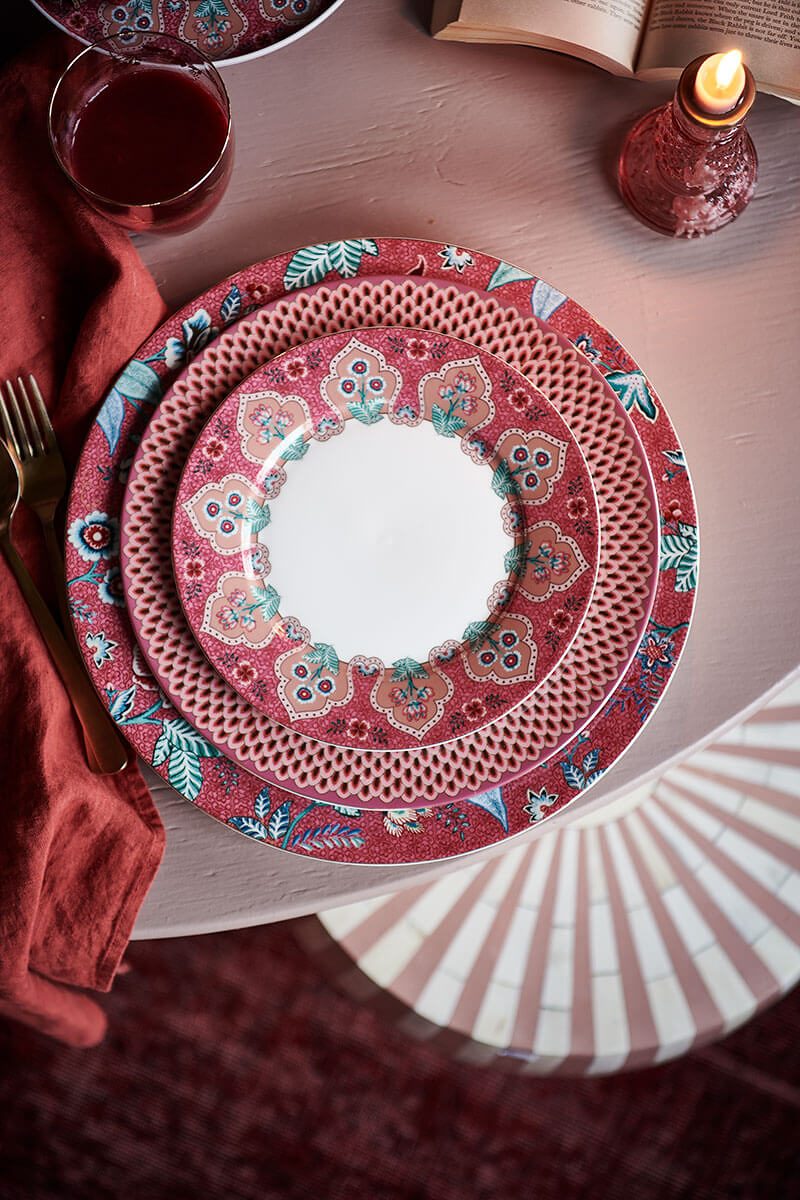 Pip Studio Flower Festival dark pink Plate Teller 21cm – Bild 4