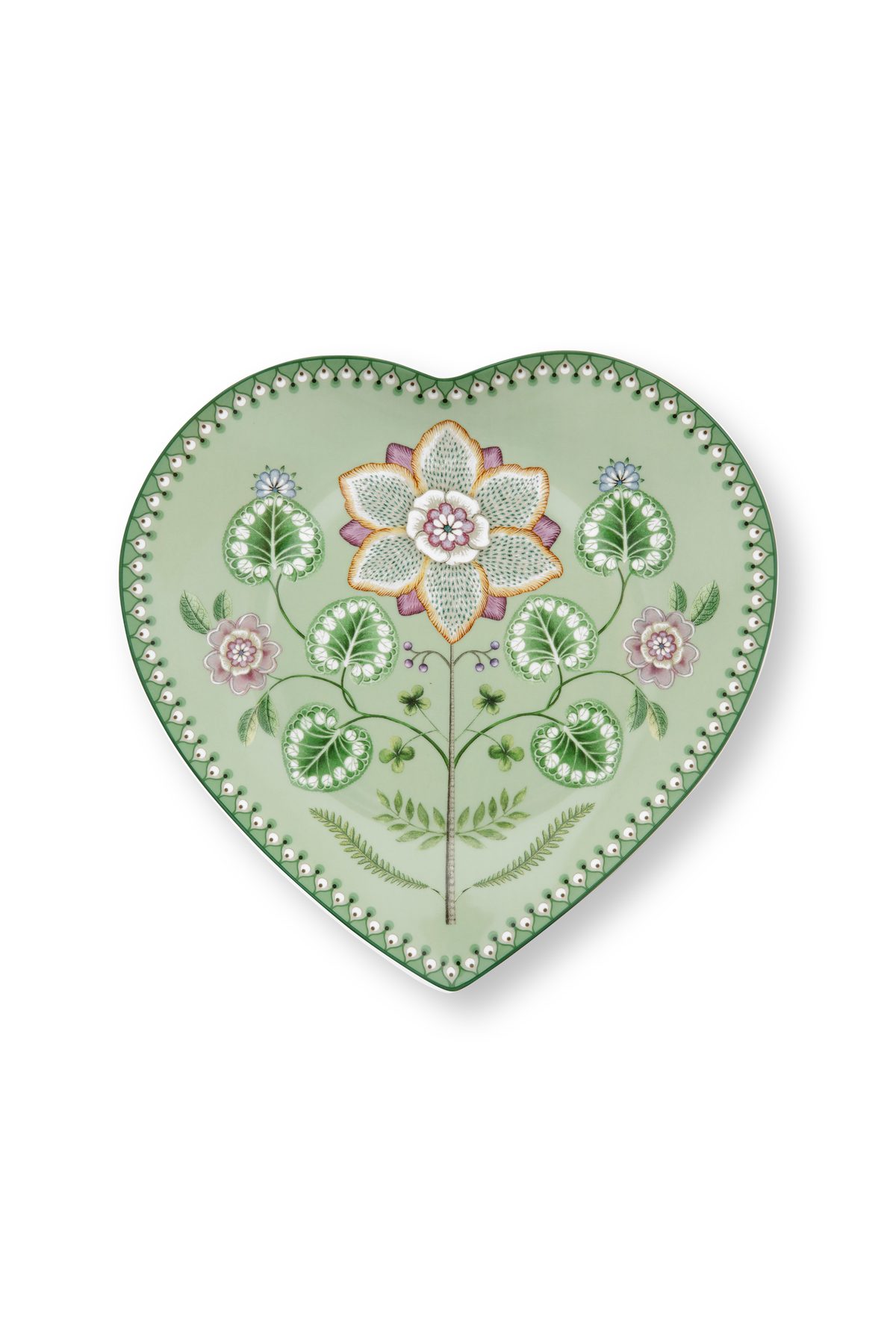 Pip Studio Lily&Lotus green Plate Herz Teller 2er Set 21cm – Bild 3