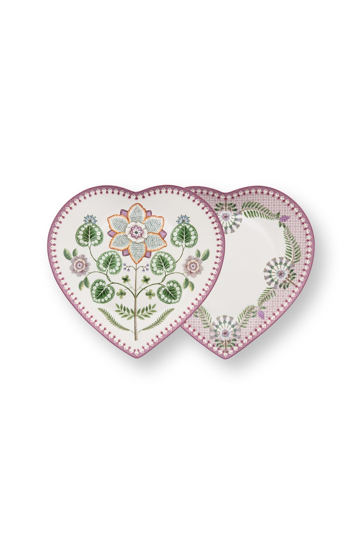 Pip Studio Lily&Lotus lila 2 tlg. Set Herz Teller 21.5cm – Bild 2