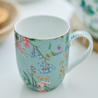 Pip Studio Jolie Flowers türkis Mug Tasse 145 ml