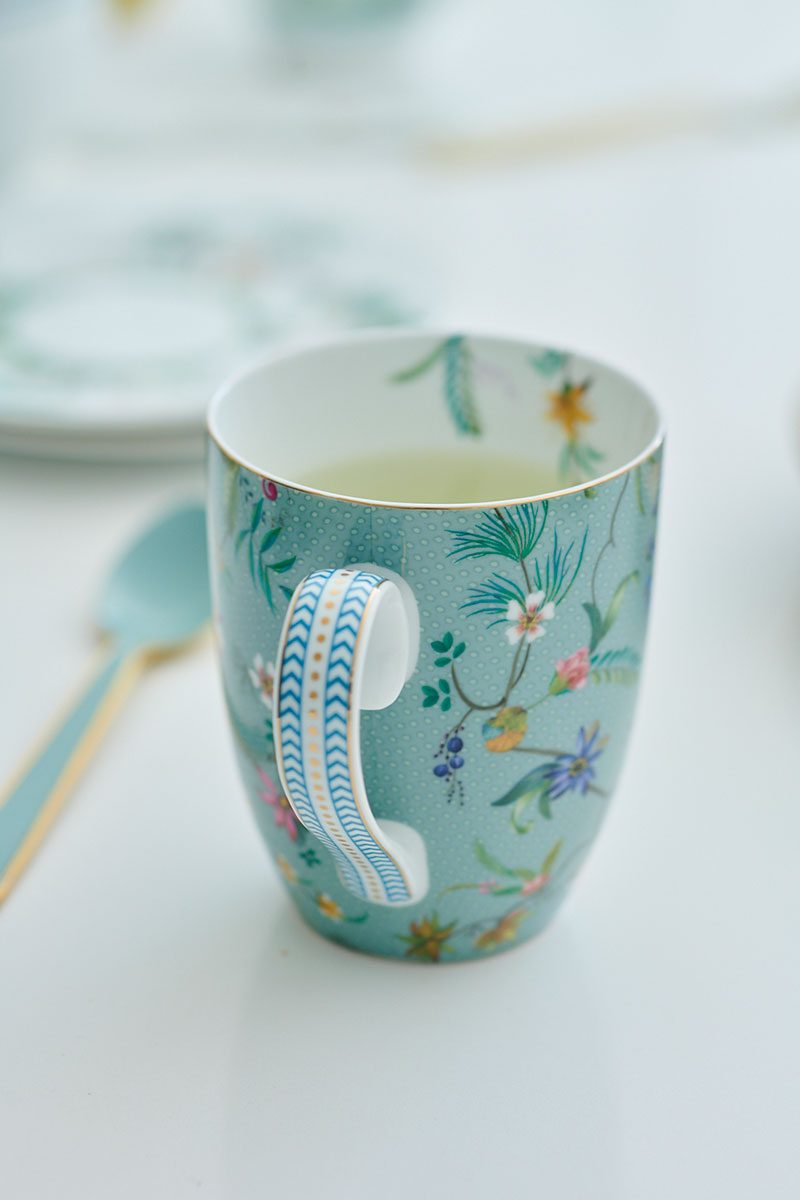 Pip Studio Jolie flowers türkis Mug Tasse 350 ml flowers türkis – Bild 2