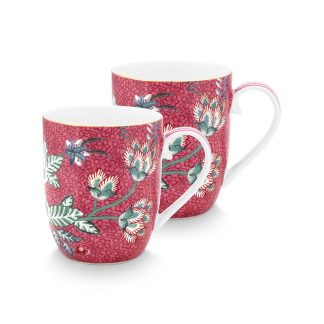 Pip Studio Flower Festival dark pink Mug Tasse 145ml