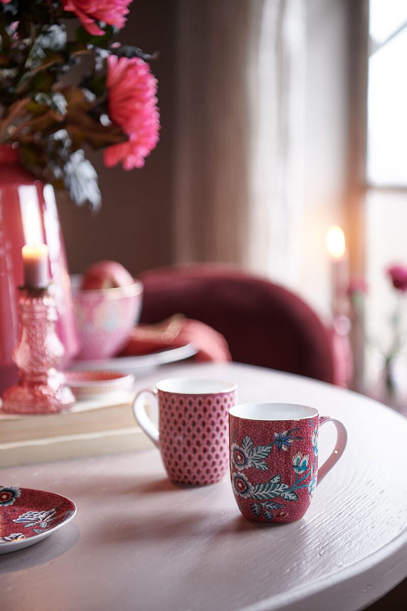 Pip Studio Flower Festival dark pink Mug Tasse 145ml – Bild 2