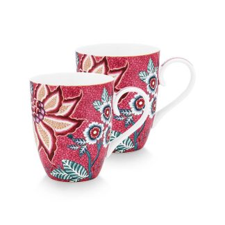 Pip Studio Flower Festival dark pink Mug Tasse 350ml