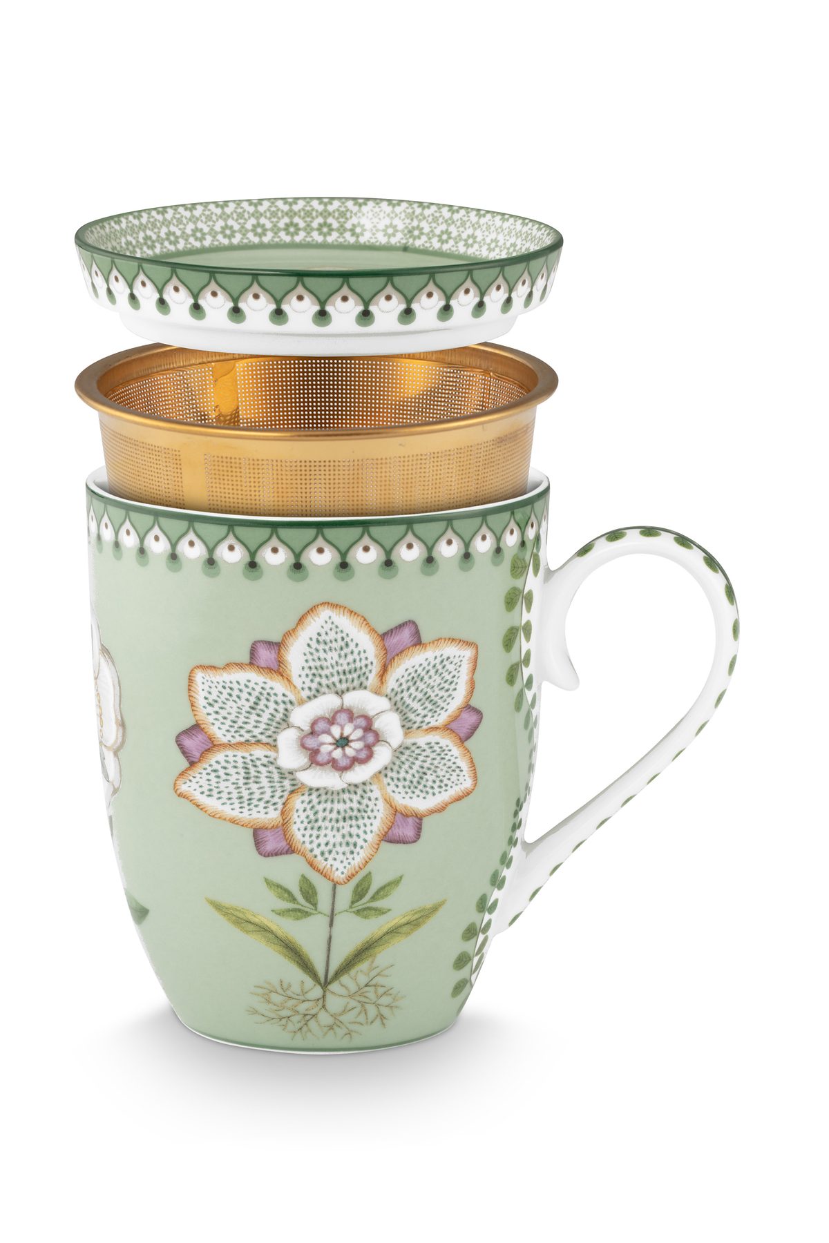 Pip Studio Lily&Lotus green Tea for One 3 tlg. Set – Bild 3