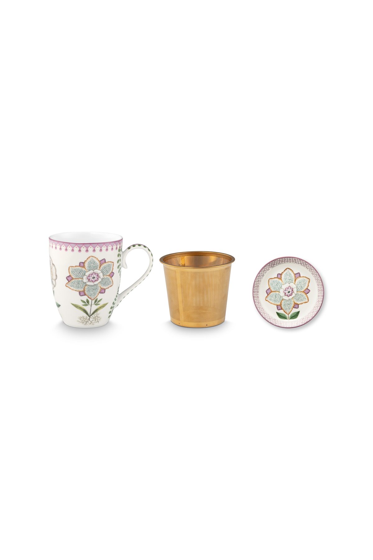 Pip Studio Lily&Lotus lila Tea for One 3 tlg. Set – Bild 2