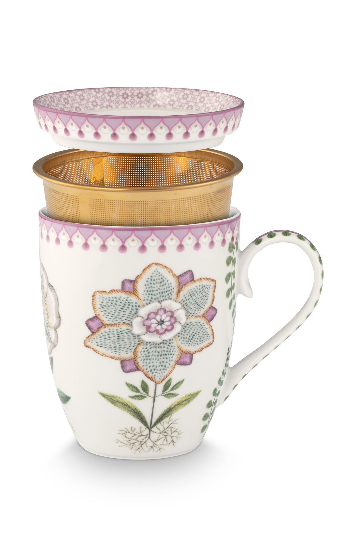 Pip Studio Lily&Lotus lila Tea for One 3 tlg. Set – Bild 3