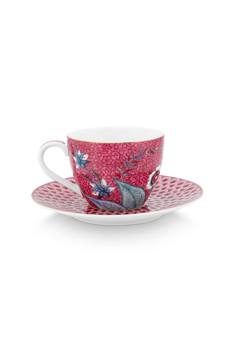 Pip Studio Flower Festival dark pink Espresso Cup & Saucer Espresso 2tlg – Bild 3
