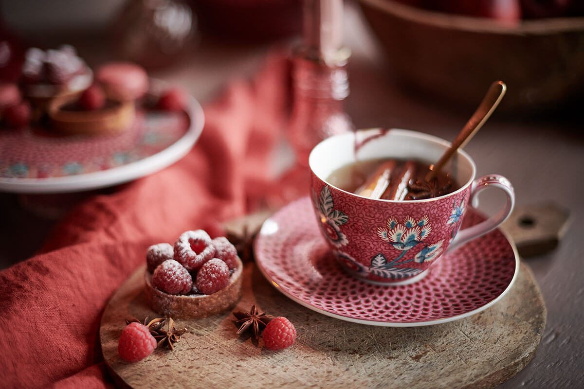 Pip Studio Flower Festival dark pink Espresso Cup & Saucer Espresso 2tlg – Bild 6